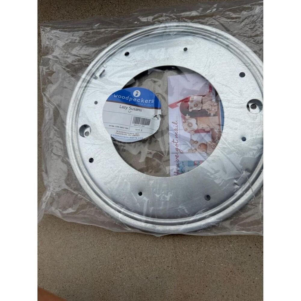 12" Lazy Susan mounting plate in silver finish  Silver Soft-furnishings-textiles